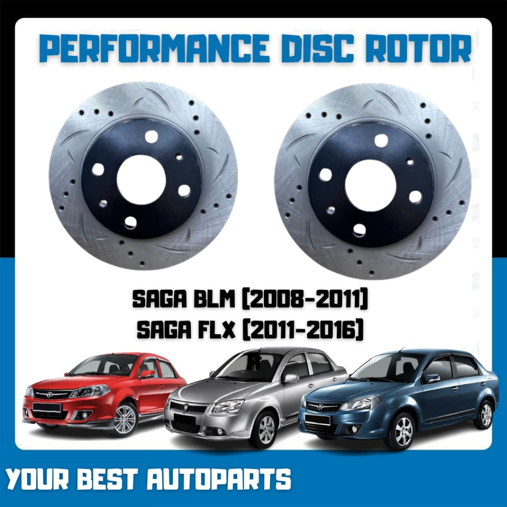 Proton SagaVVT/ FL /FLX /BLM Savvy Performance Disc Rotor Slotted ...