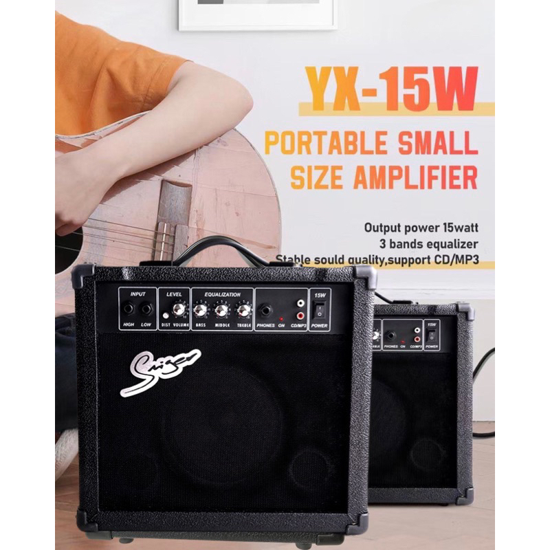 Smiger 15W Electric Guitar Practice Amp With Distortion Effect GA15