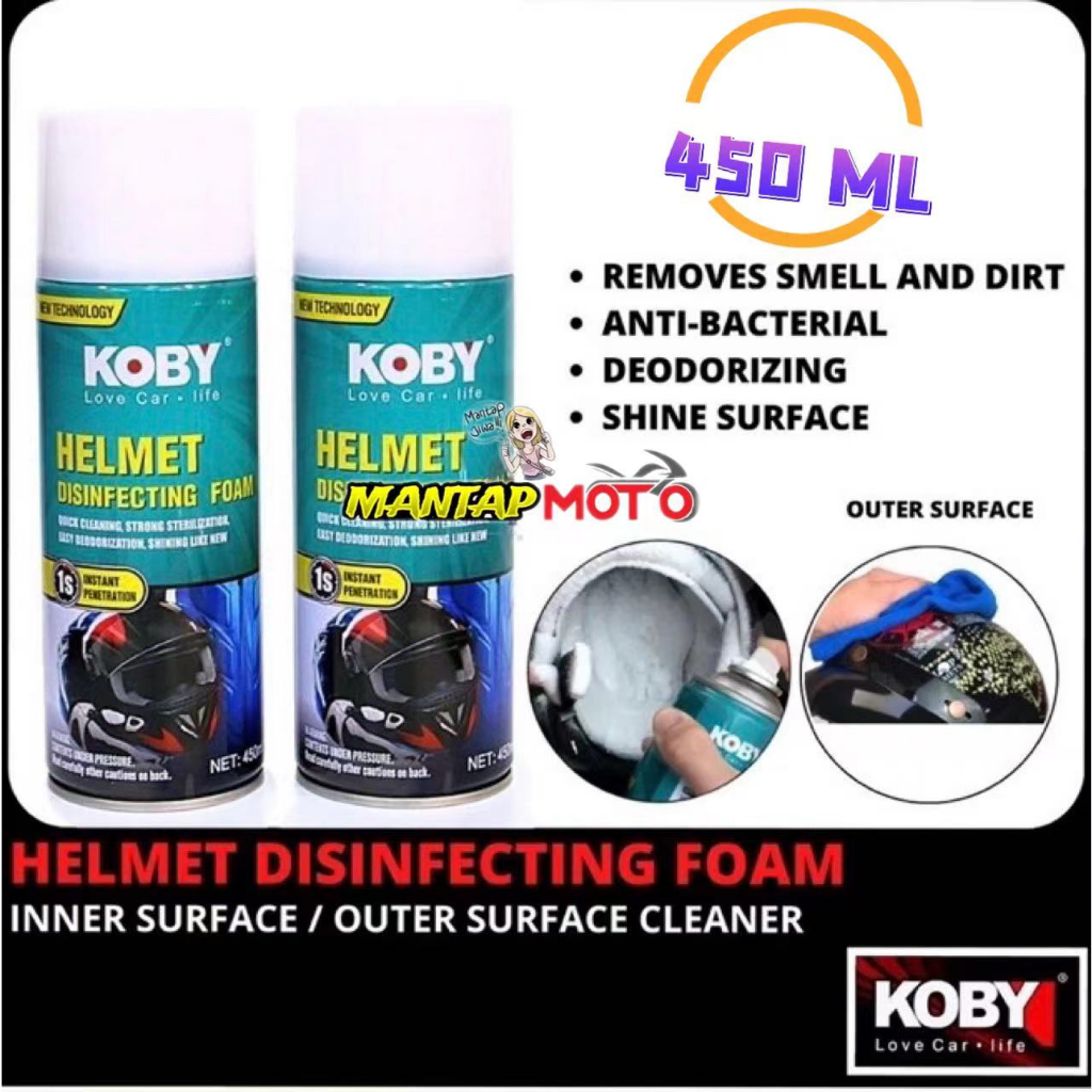 KOBY Helmet Disinfecting Foam 450ML Cleaning Disinfection Topi Keledar ...