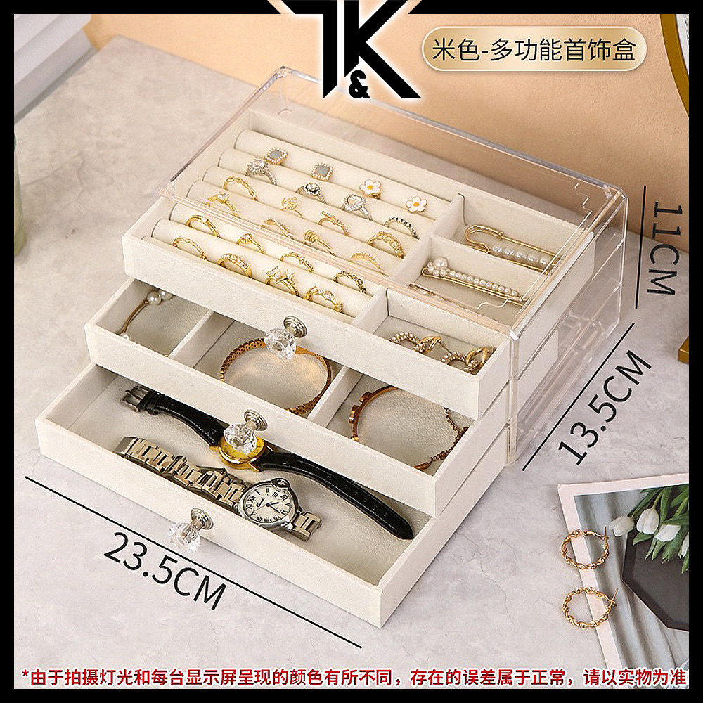 [LOCAL] 3-Drawer/1-Layer Transparent Jewellery Box Storage Organizer ...