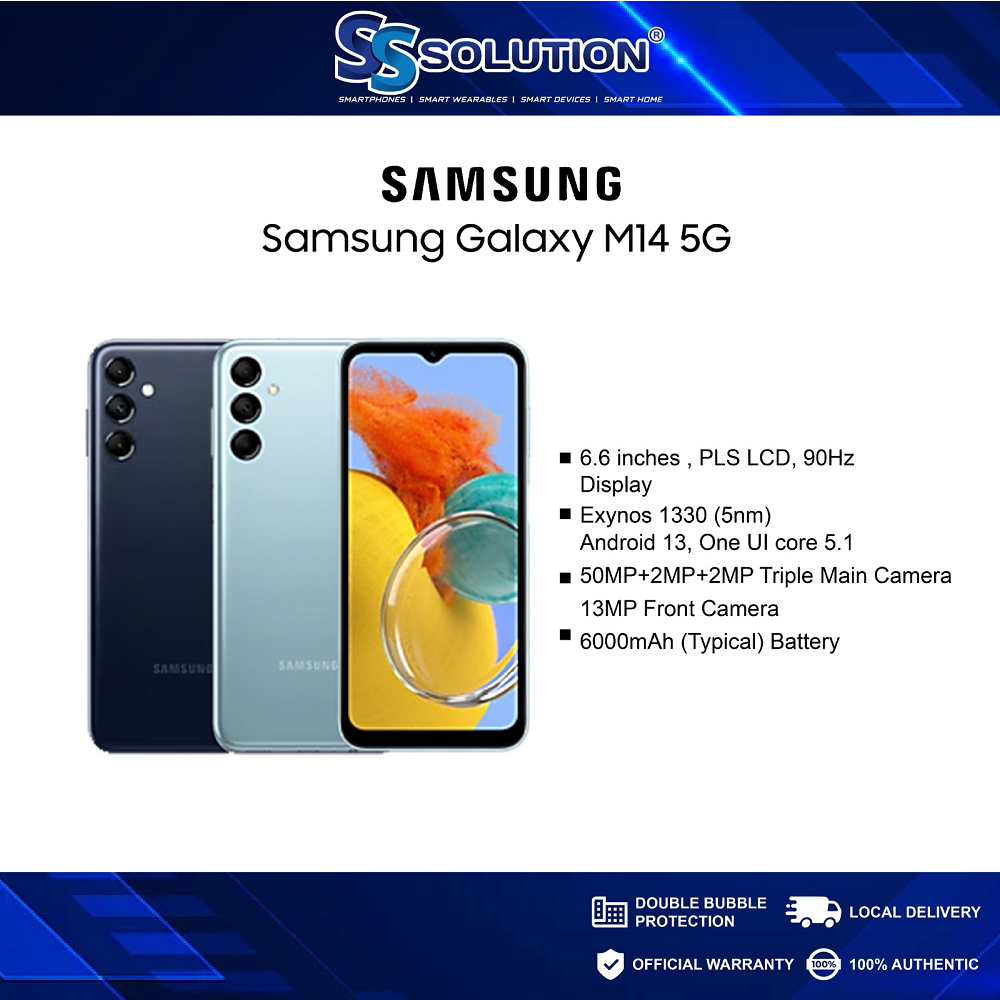Samsung Galaxy M14 5G 6GB RAM + 128GB ROM 6,000mAh Large Battery