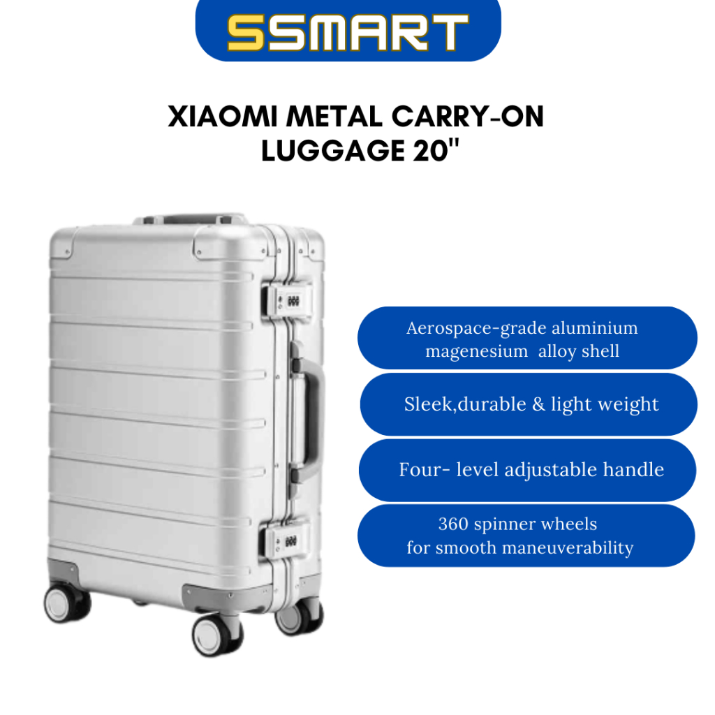 Xiaomi Metal Carryon Luggage 20" (TSAapproved dual locks Fourlevel