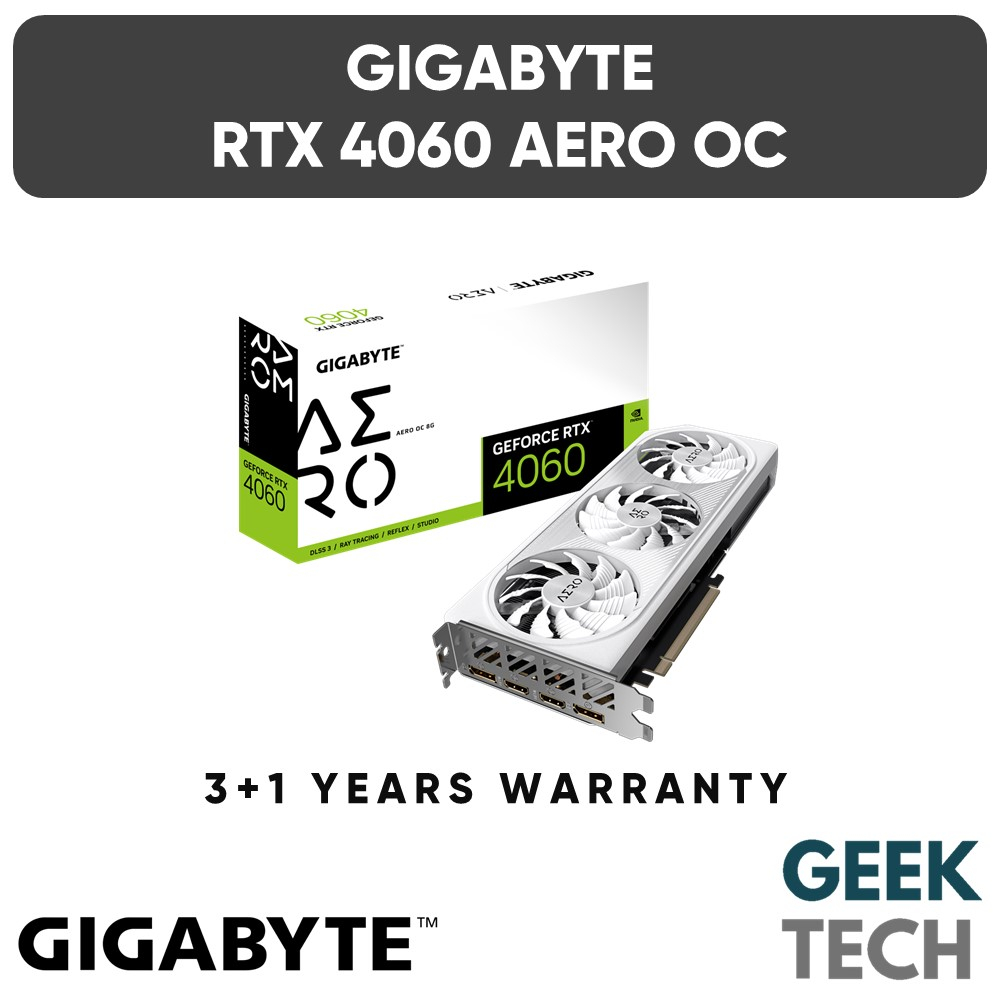 GIGABYTE GeForce RTX 4060 AERO OC 8GBB GDDR6 GPU Graphics Card | Shopee ...