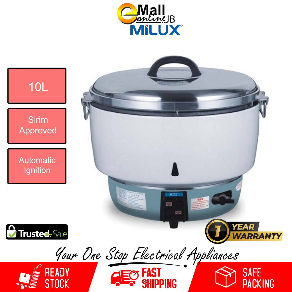 Milux 10L Industrial Commercial Gas Rice Cooker MGRC10AS Periuk Nasi