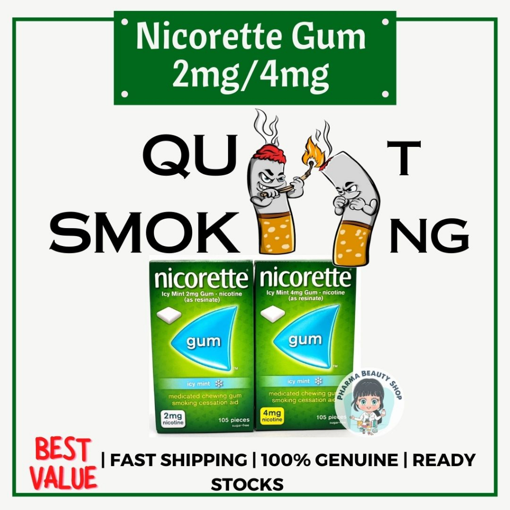 Nicorette Quit Smoking Gum 4mg Extra Strength 15s/ 105s (BOX) Shopee Malaysia