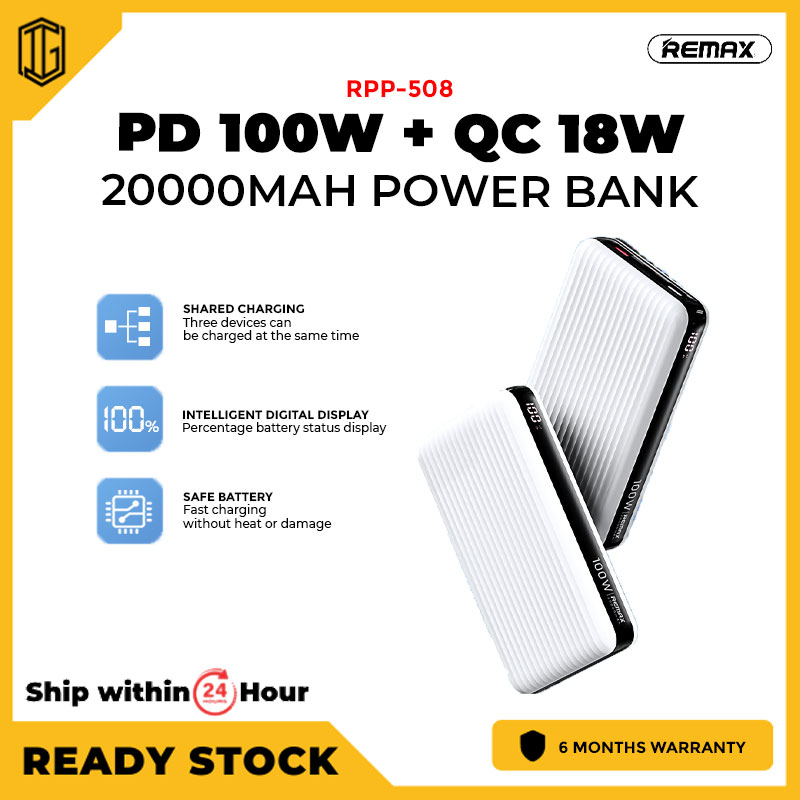REMAX Baonen Series RPP-508 PD100W + QC18W Fast Charging 20000mAh Power ...