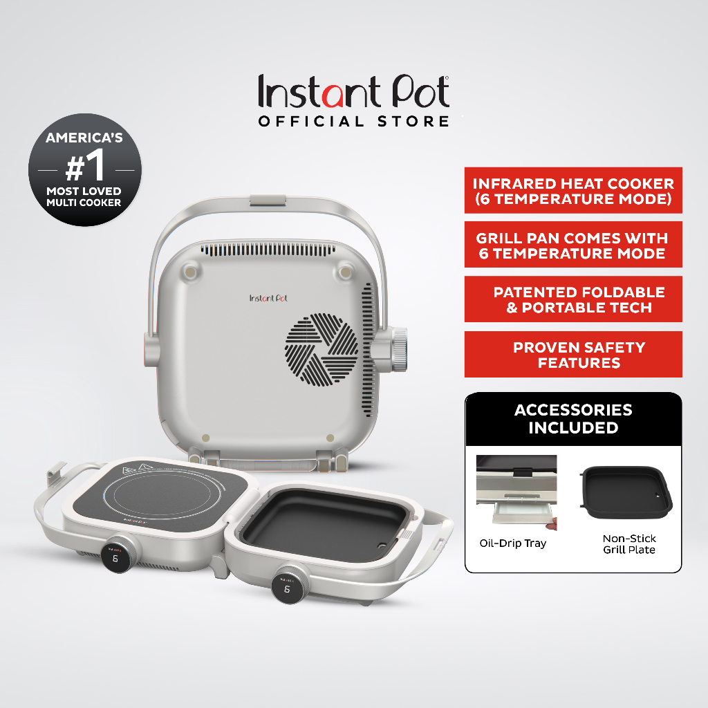 Instant Foldable Multicooker (Nickel White) Infrared Heat Cooker & Grill Shopee Malaysia