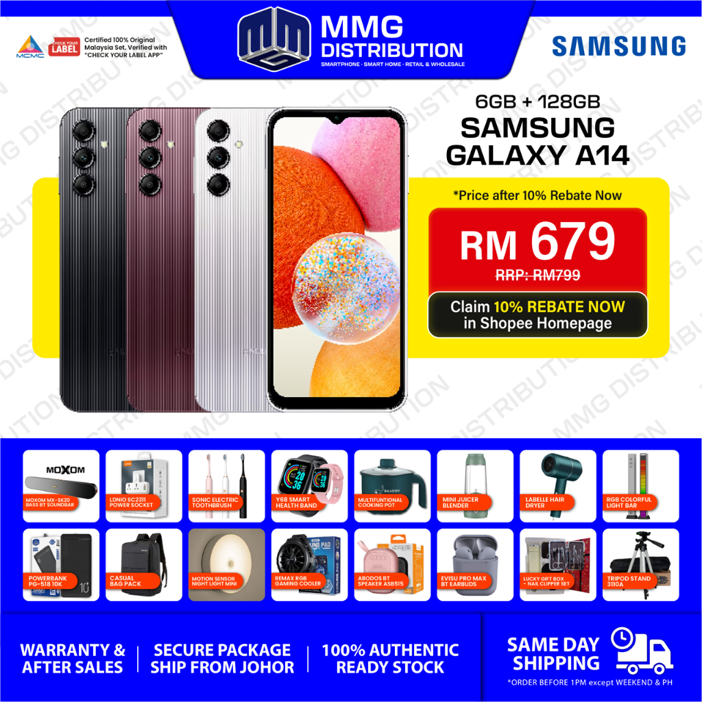 Samsung Galaxy A14 5G, A14 LTE (6GB RAM 128GB ROM) - READY STOCK, 1 ...