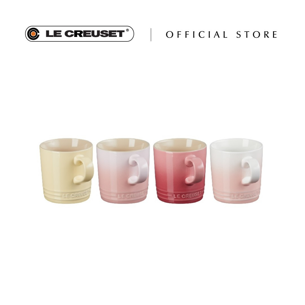 Le Creuset Stoneware Set of 4 Heritage ugs, 13 oz. Each, Shell Pink