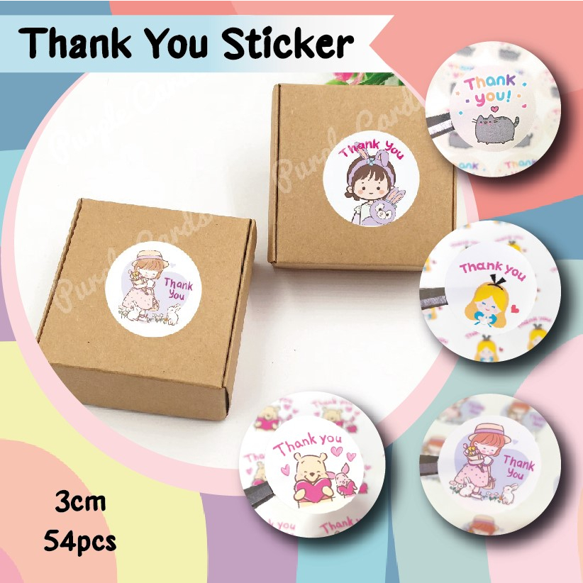 Thank You Stickers Round Shape / Birthday Sticker Sticker Hari jadi ...