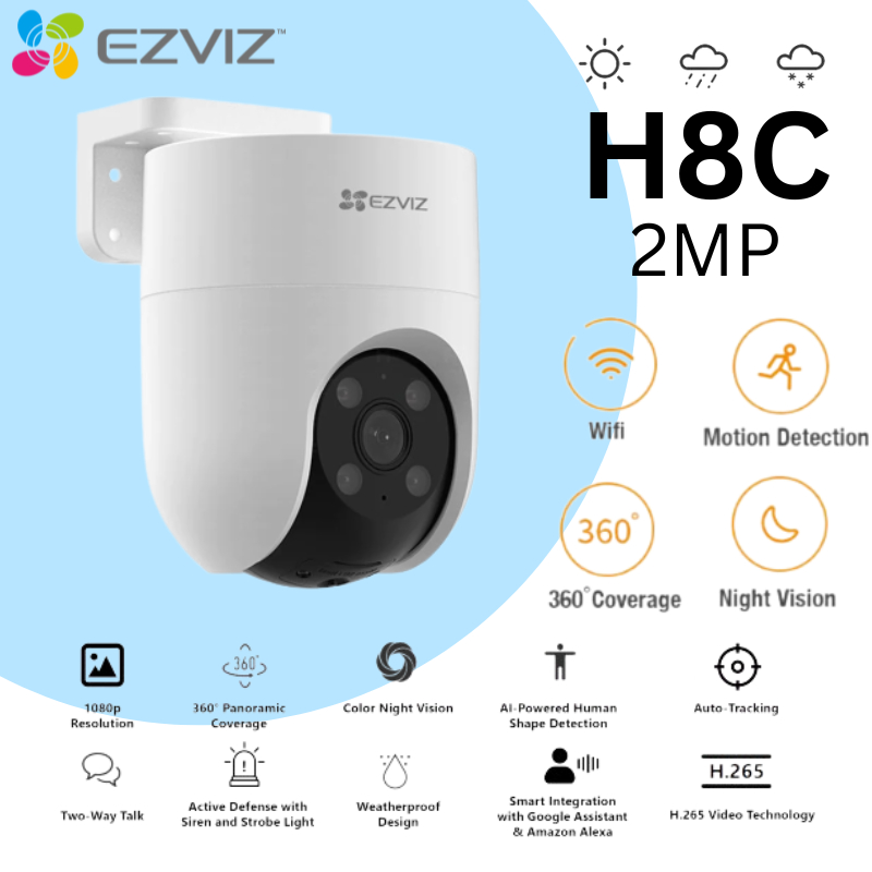 HIKVISION EZVIZ CCTV H8C WIFI IP Camera 2MP AI-Human Detection Auto ...