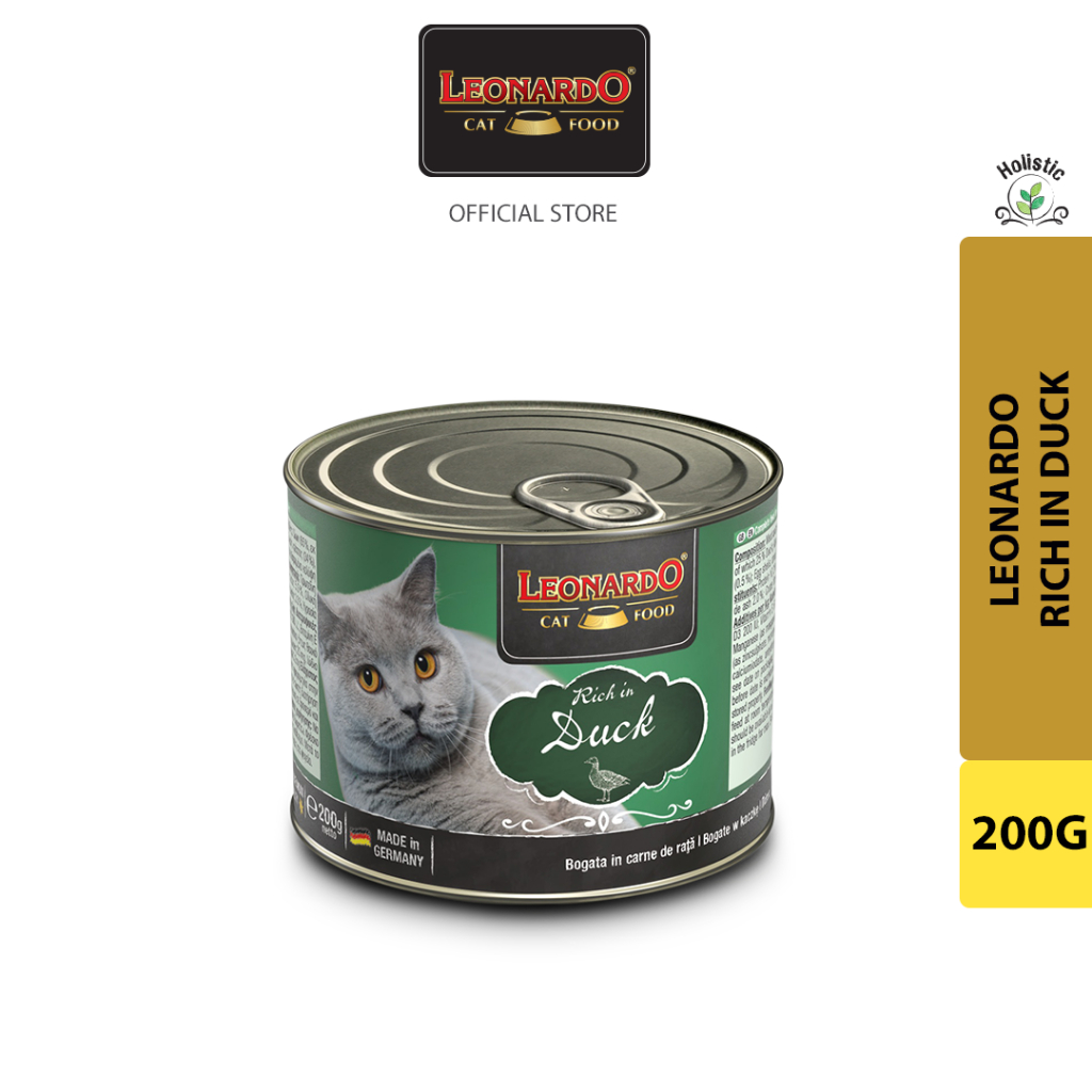 Leonardo Cat Food Rich in Duck Wet Food Canned 200G Shopee