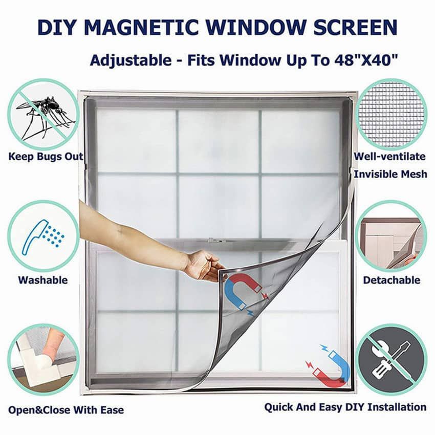 NEW Package (SOFT) Magnetic Mosquito Net Magnetic Insect Screen Steel ...