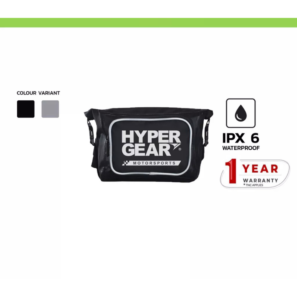 Hypergear Waist Pouch Medium Black Grey Waterproof Motor