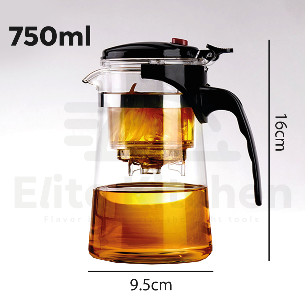 Elite Kitchen - Heat Resistant Borosilicate Glass Teapot Set Chinese Tea Pot Flower Tea Fruit Tea Teko Kaca Tea Cup Set