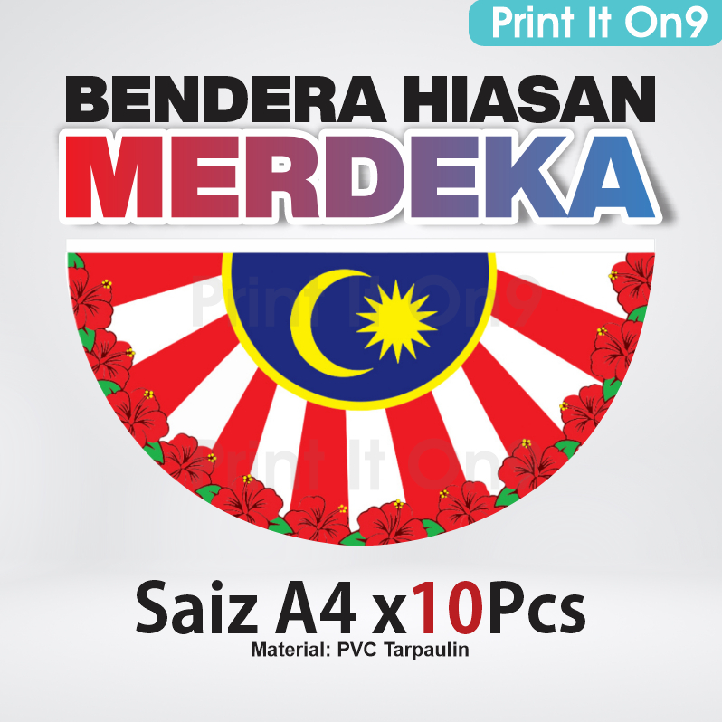 Bendera Hari Merdeka 1set=10pcs Hiasan Sekolah Kelas Hari Kebangsaan ...