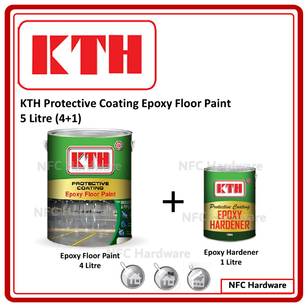 KTH Protective Coating Epoxy Floor Paint 5 Litre (4+1) Cat Epoksi