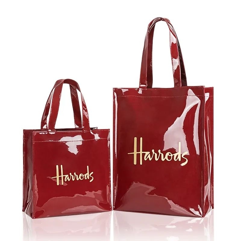 Ready Stock Harrods PVC Tote Bag Maroon