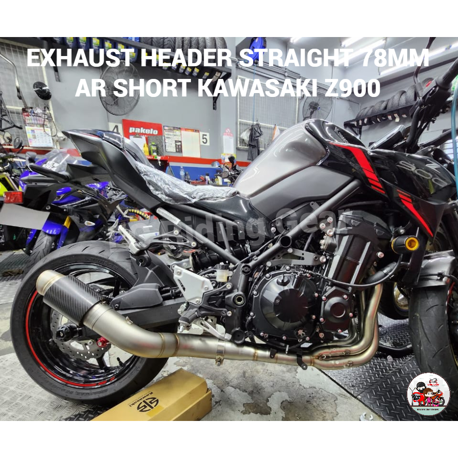 EXHAUST HEADER STRAIGHT BK 78MM AR SHORT KAWASAKI Z900 (CARBON