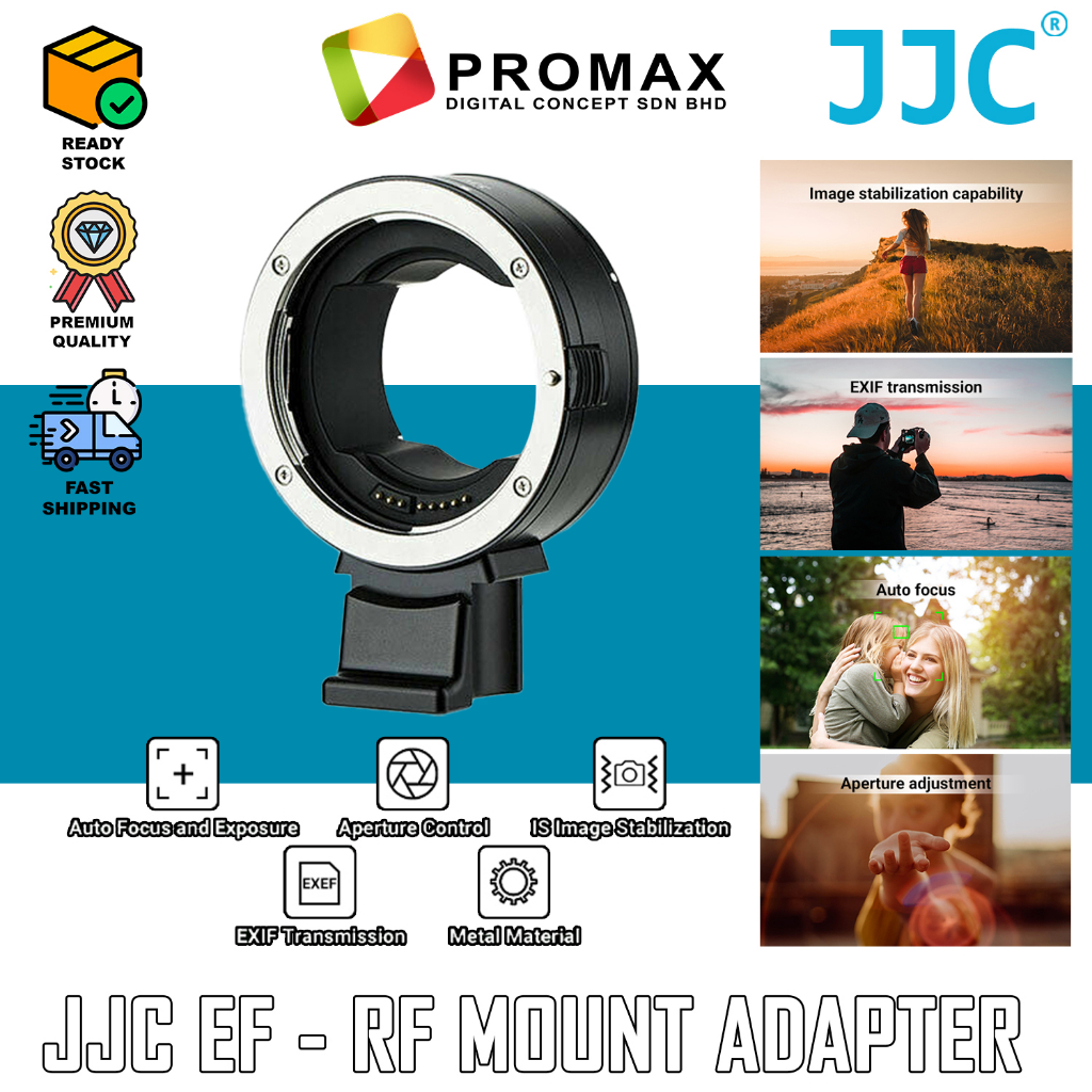 JJC EF-EOS R Lens Mount Adapter for EF & EF-S Mount Lens to RF Mount ...