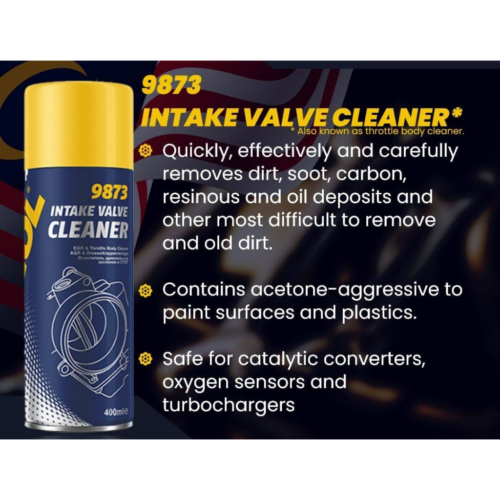 MANNOL 9873 Intake Valve Cleaner (400mL) Cleans throttle body & EGR