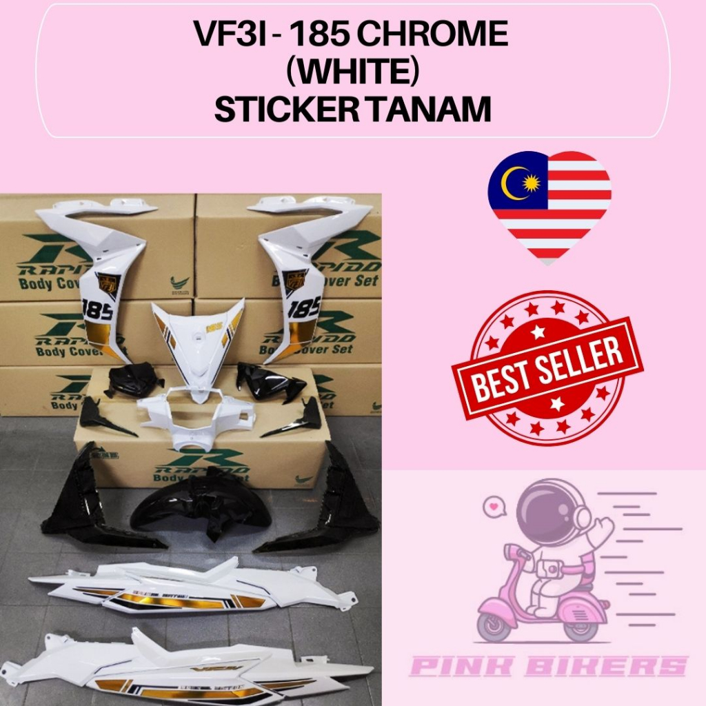 Coverset Cover Set VF3I 185 VF3i185 VF Chrome Sticker Bodyset Sticker ...