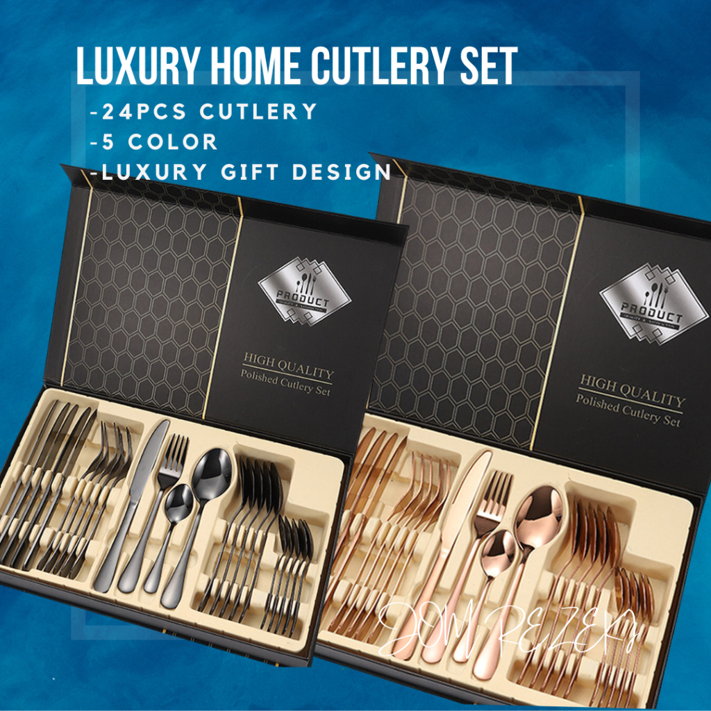 JOM Stainless Steel 24 Piece Cutlery Set EuropeanStyle Tableware Set
