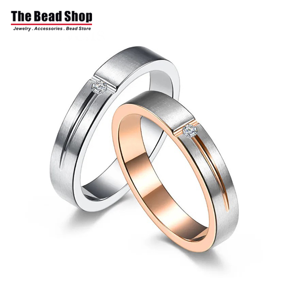 Everlasting Bliss Cz Couple Ring | 4mm | Stainless Steel | Wedding Ring ...