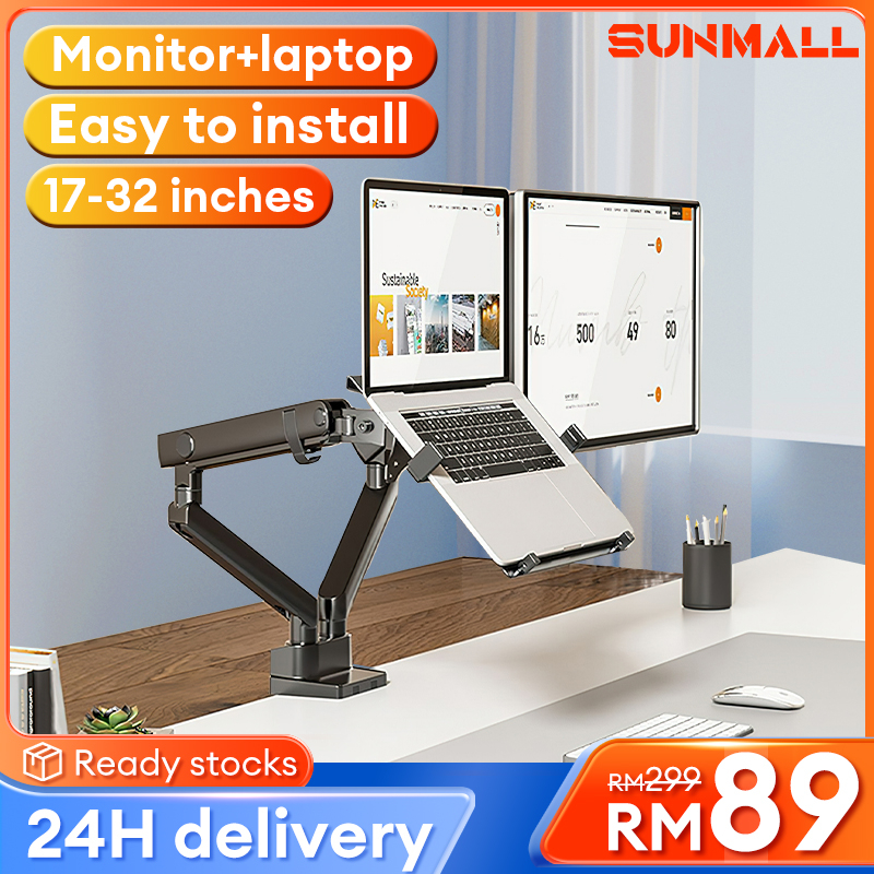 Monitor Stand Arm Laptop Stand Adjustable Dual Desktop Monitor and