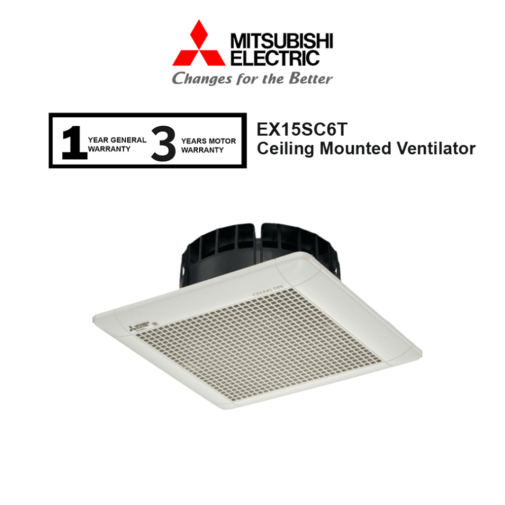 Mitsubishi Ceiling Mounted Exhaust Ventilation Fan (6") EX15SC6T