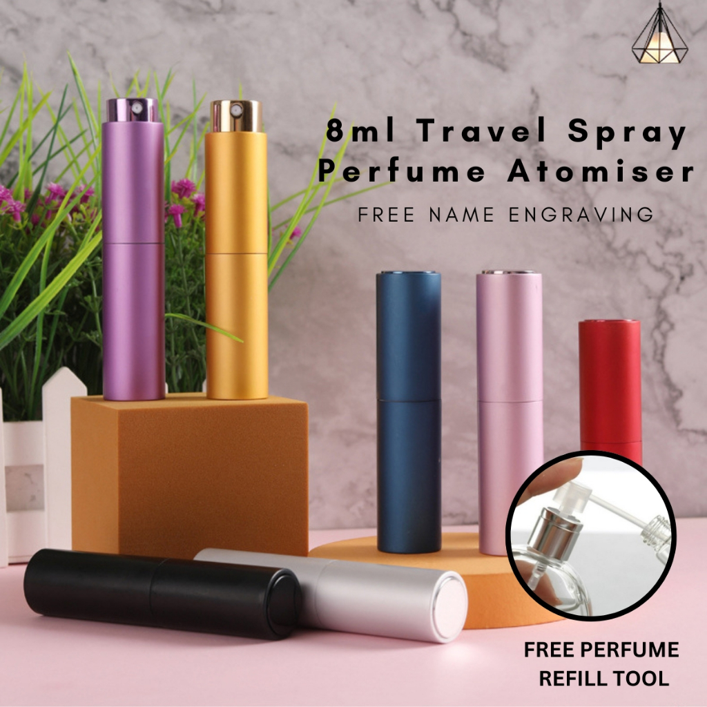 Premium Travel Spray Perfume Atomiser Refillable (8ml) - Free name ...