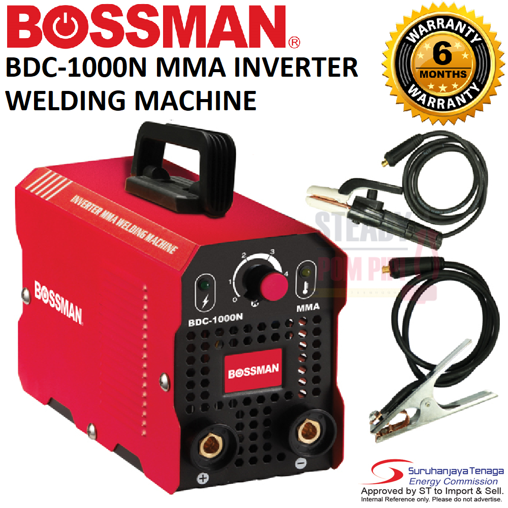 BOSSMAN BDC-1000N MMA/ARC INVERTER WELDING MACHINE / PORTABLE ELECTRIC ...