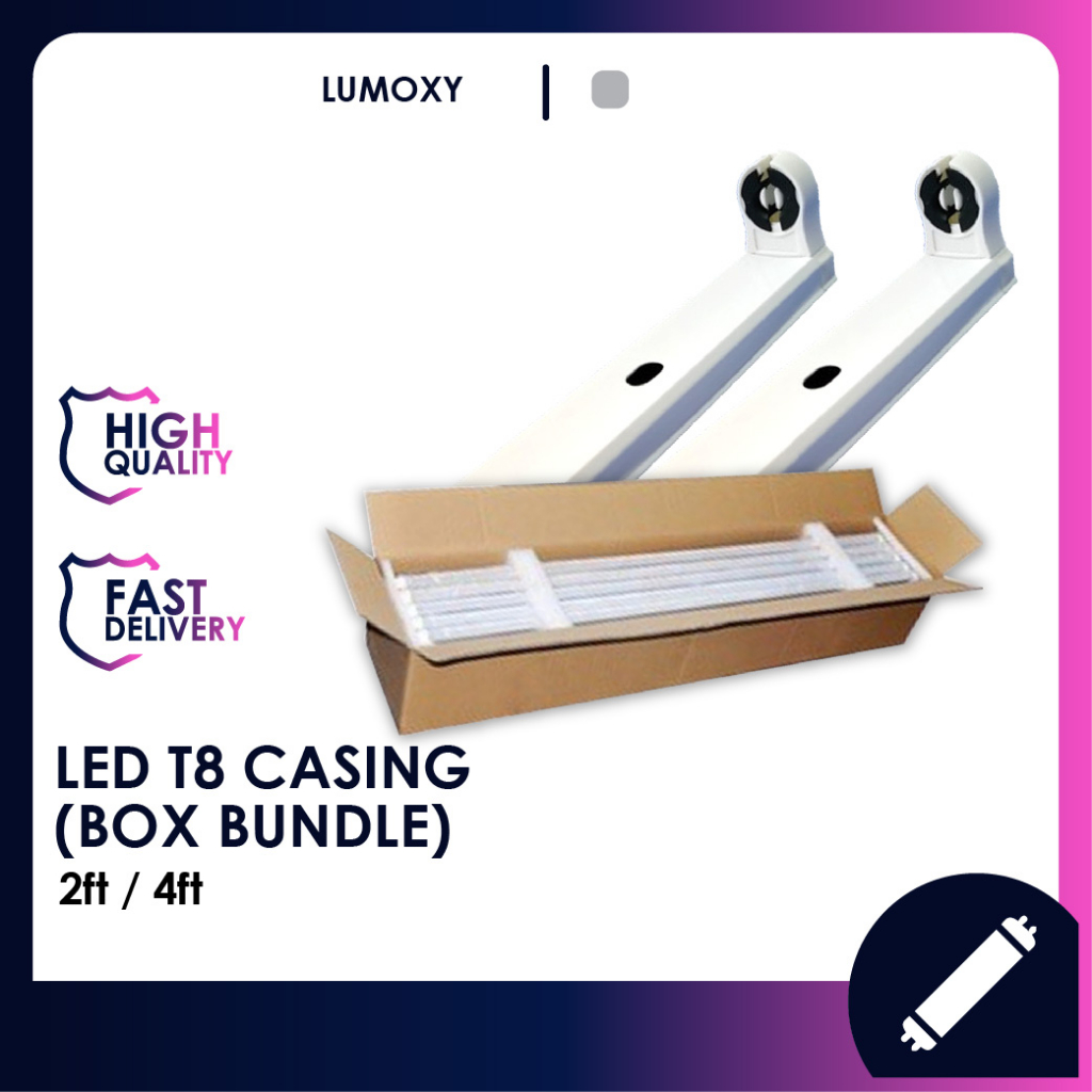 LMY_ 12/25Pcs T8 Casing 2FT 4FT Kalimantang Single Fitting Light Tube