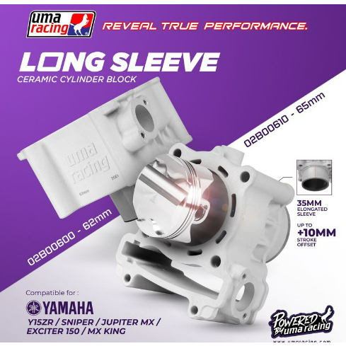 Y15 / LC135 UMA RACING LONG SLEEVE SUPERHEAD ceramic block set ( 62mm ...