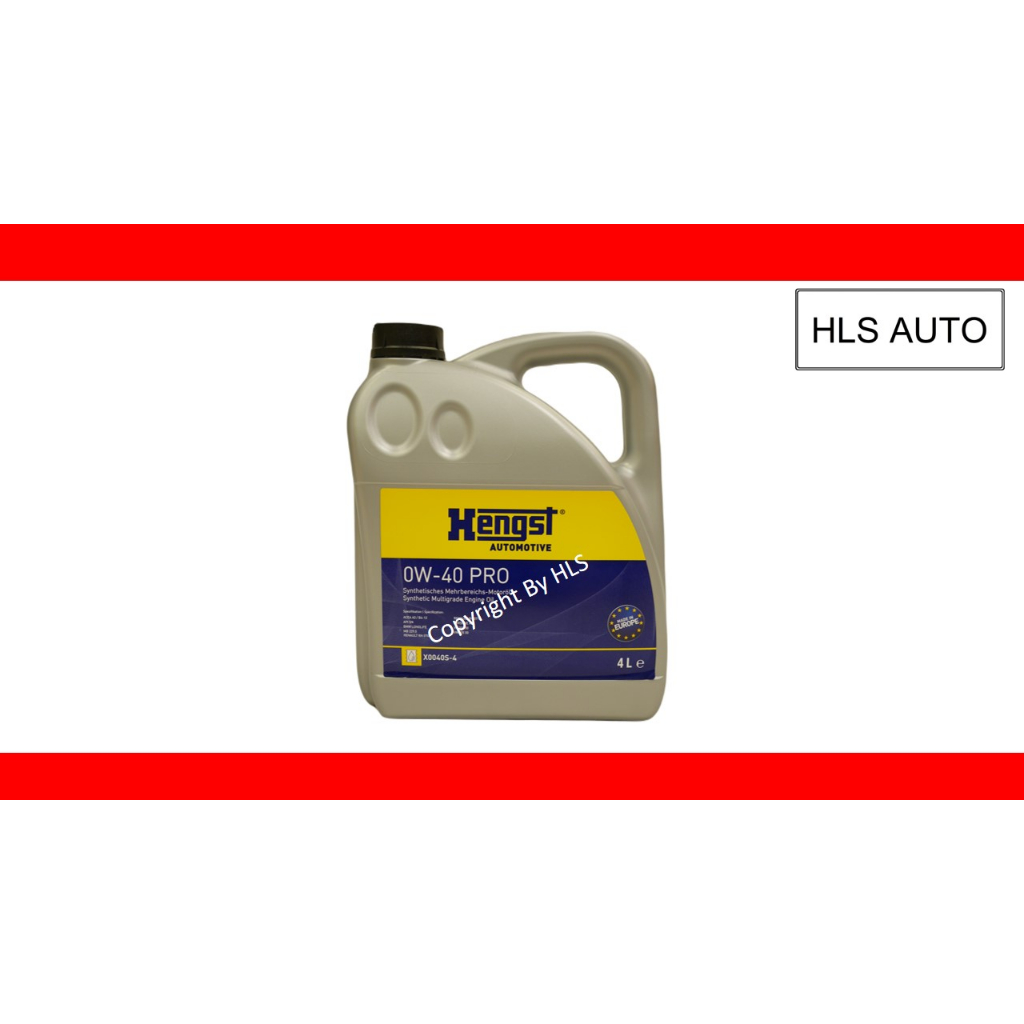 HENGST 0W-40 PRO SYNTHETIC MULTIGRADE ENGINE OIL (4L) | Shopee Malaysia