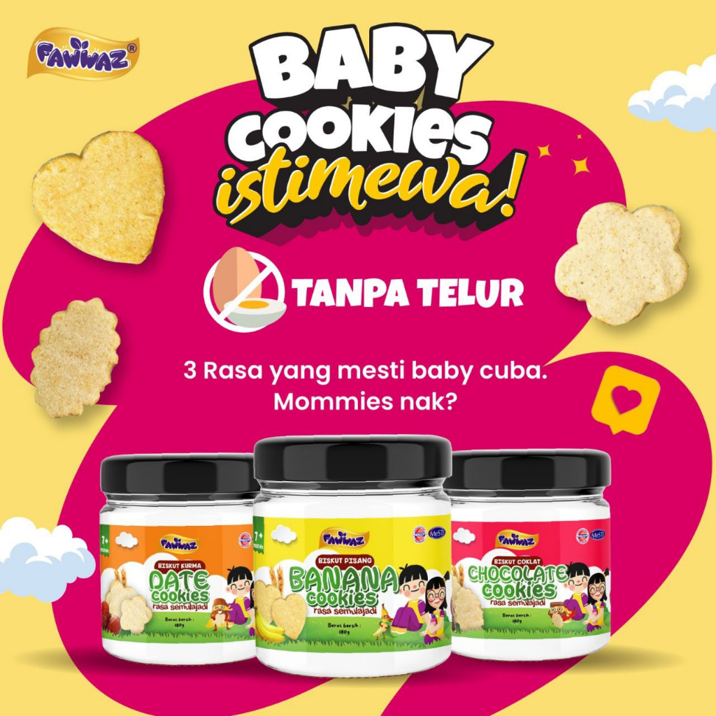 FAWWAZ BABY FOOD COOKIES (COKLAT/KURMA/PISANG) | Shopee Malaysia