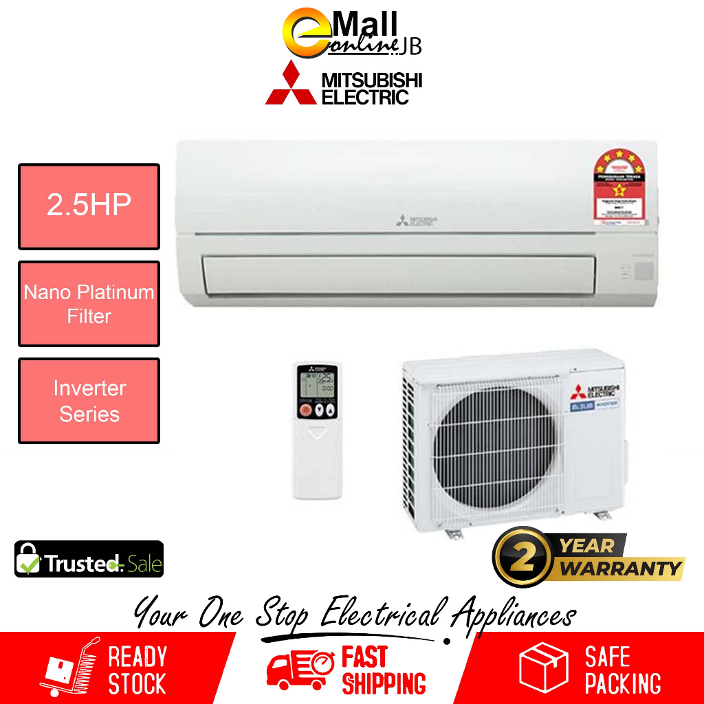 Mitsubishi Electric Air Cond Wall R32 Inverter Msy-js24vf (2.5hp) 