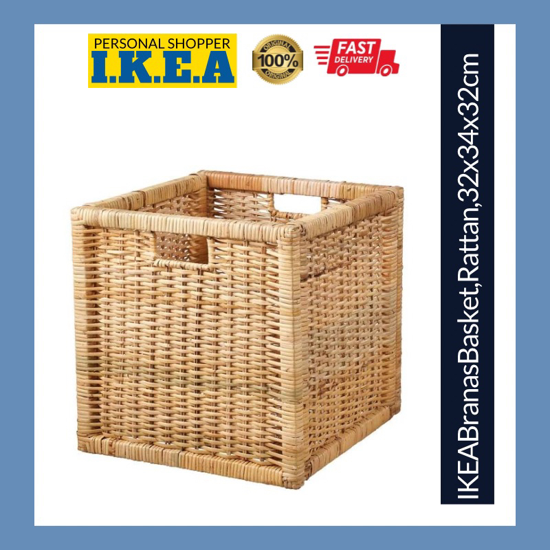 IKEA Branas BRANÄS Square Cube Rattan Basket Fit With Kallax Shelving