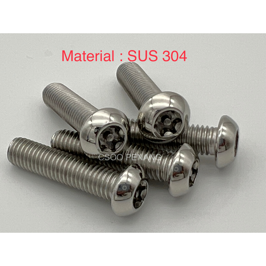 Vespa Front Wheel Stainless Steel Tamper Proof Torx Screws 1 Set (5