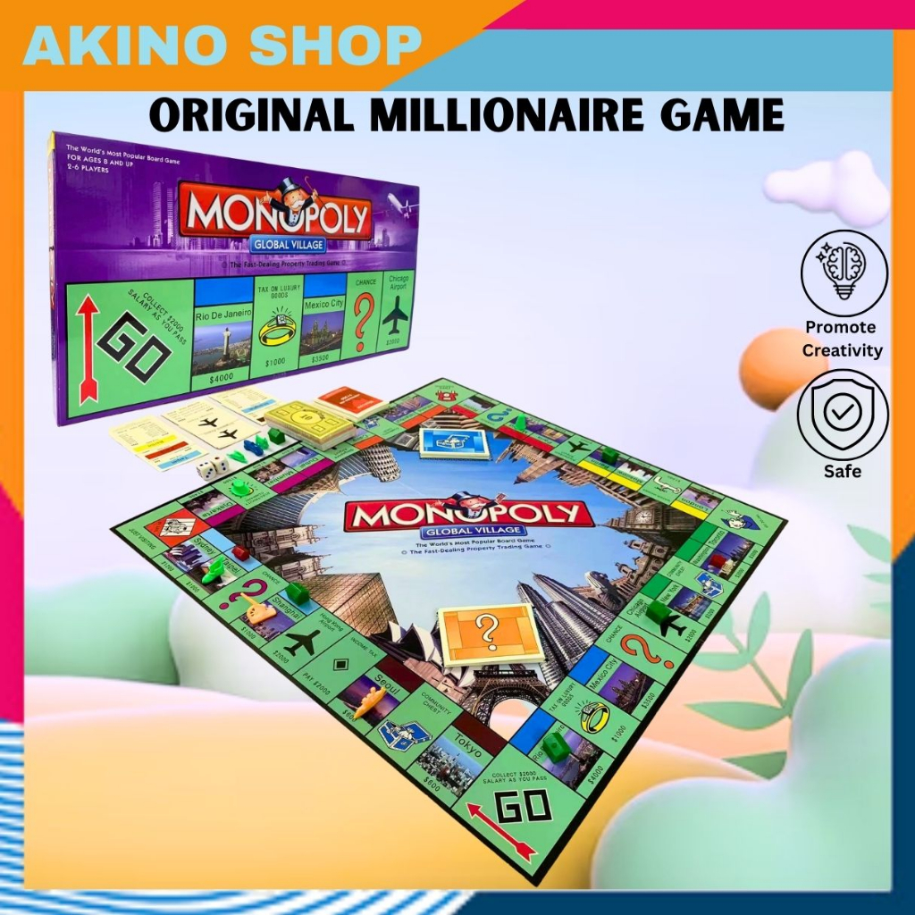 Malaysia Seller Global Village Millionare Board Game Jutaria