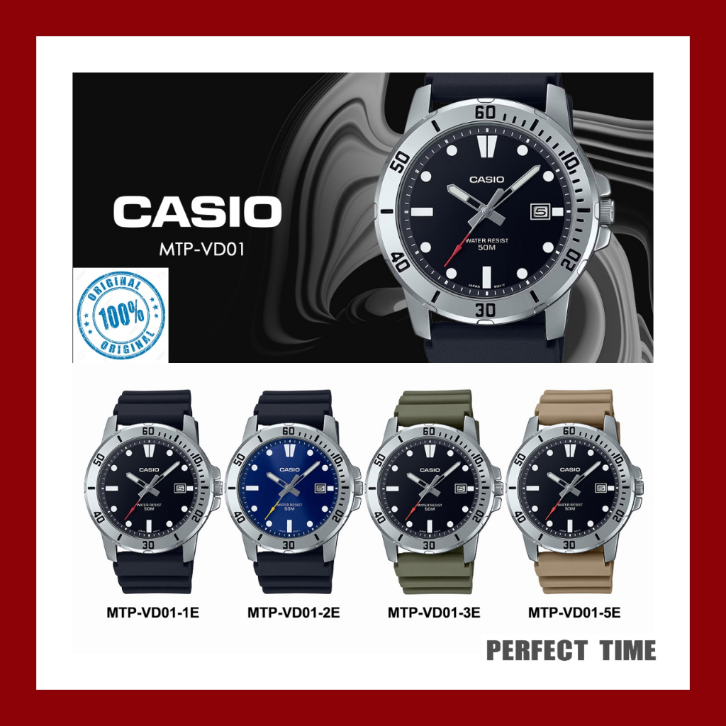 READY STOCK 100% ORIGINAL CASIO MEN ANALOG MTP-VD01-1E / MTP-VD01-2E ...