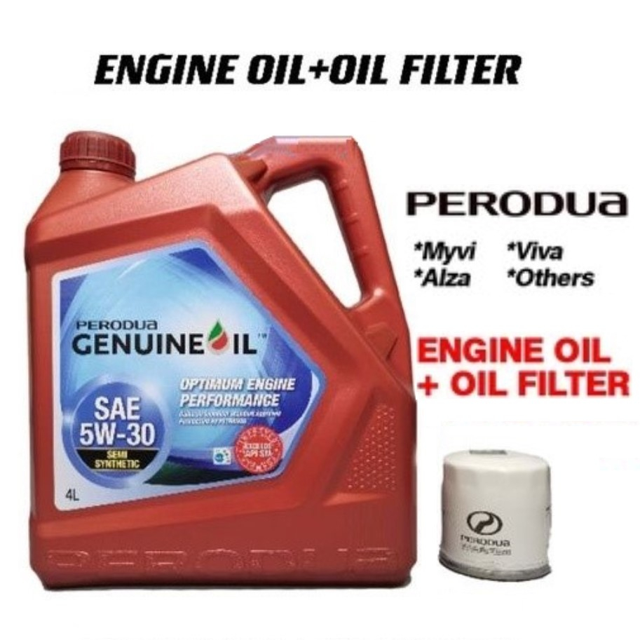 Perodua SAE 5W30 Semi Synthetic Engine Oil Eneos 530 4L With Oil Filter