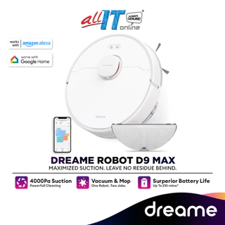 Dreame D9 Max Robot Vacuum Cleaner & Mop 4,000Pa Strong Suction | LiDar Navigation with Mapping Function