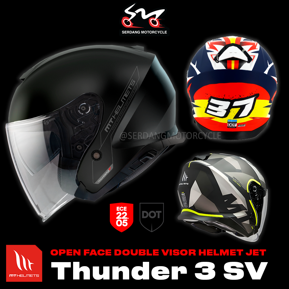 Mt Helmets Thunder 3 Sv Trace XXL Black / Blue Mate - Accesorios Moto