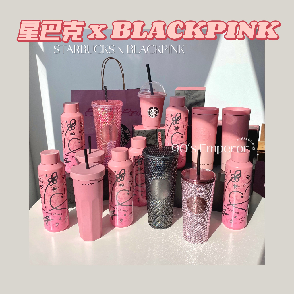 【READYSTOCK】STARBUCKS BLACKPINK 2023 rhinestone texa pink mug tumbler yoga mat studded tote bag