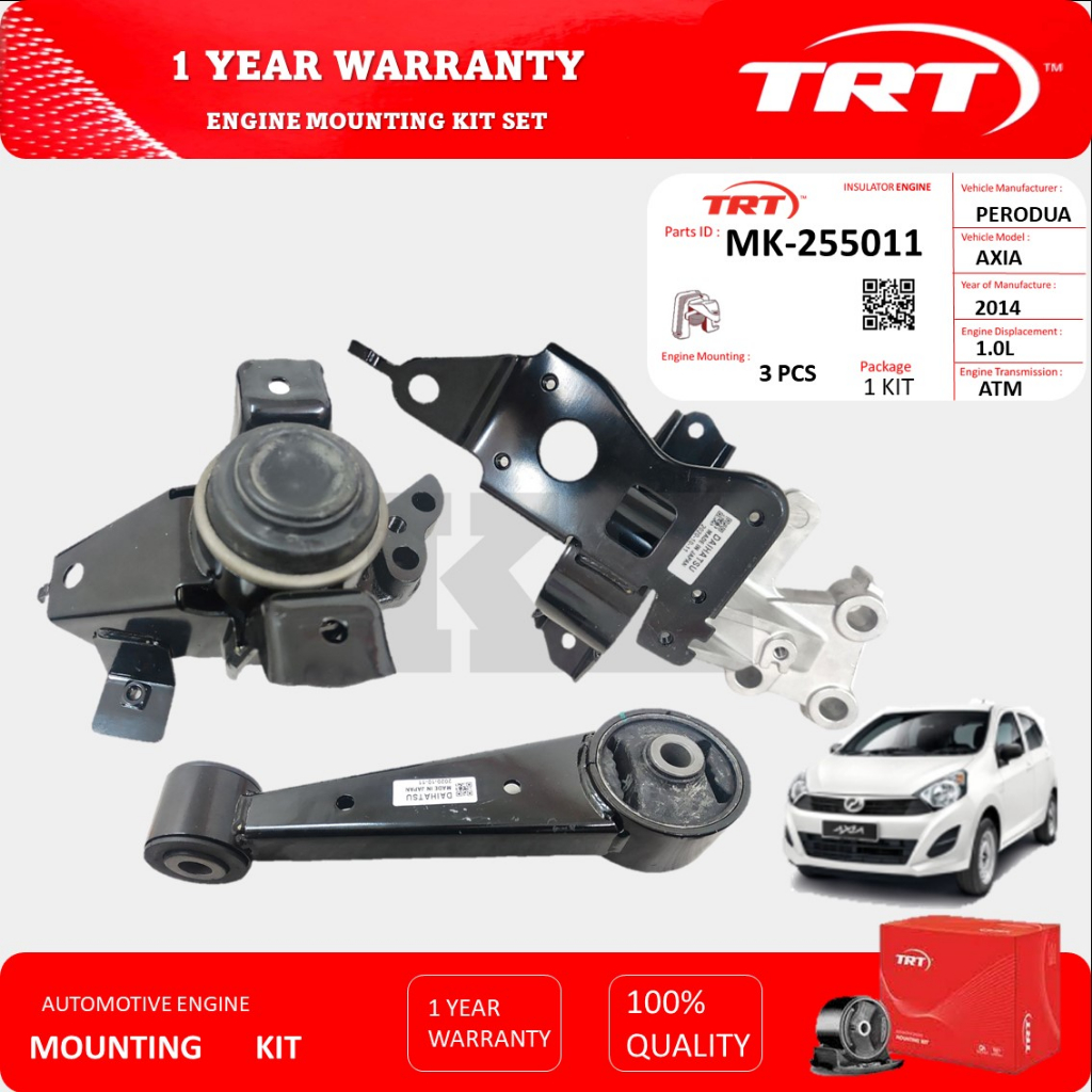 PERODUA AXIA 20142016 1.0 AUTO ENGINE MOUNTING KIT TRT 1 SET 3PCS 1