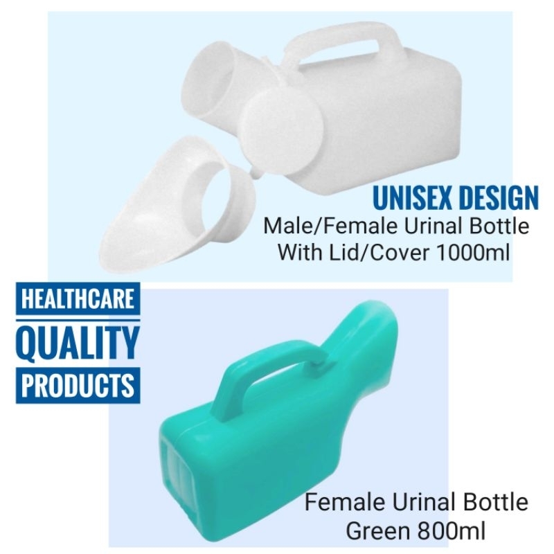 Male/Female Urinal Bottle with Anti Spill Lid 1000ml Female Urinal