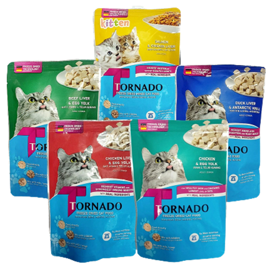 TORNADO FREEZE DRIED CAT FOOD 12G(CHICKEN&EGGYOLK,SALMON&CHICKENLIVER ...