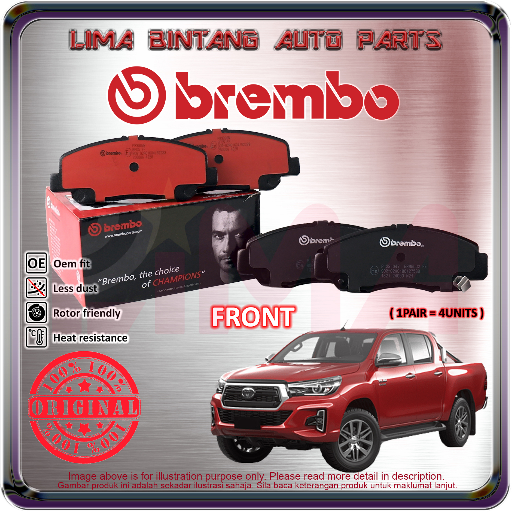 Toyota Hilux Revo Rogue Rocco GUN125 GUN126 Front Brake Pads , Disc