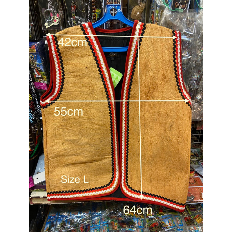 BMJ02 Awesome Sarawak Traditional Man Costume Bidayuh Tree Bark Jacket